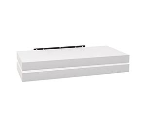 WOLTU Étagère Murale, Étagère Suspendue, Étagère Flottante en MDF, Lot de 2, Blanc, pour Salon, Cuisine, Chambre, Salle de Bain etc RG9368ws-2