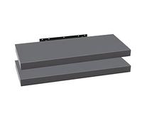 WOLTU Étagère Murale, Étagère Suspendue, Étagère Flottante en MDF, Lot de 2, pour Salon, Cuisine, Chambre, Salle de Bain etc RG9316dgr-2