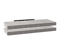 WOLTU Étagère Murale, Étagère Suspendue, Étagère Flottante en MDF, Lot de 2, pour Salon, Cuisine, Chambre, Salle de Bain etc RG9319hzt-2