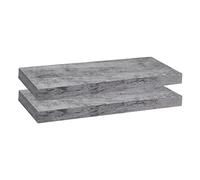 WOLTU Étagère Murale, Étagère Suspendue, Étagère Flottante en MDF, Lot de 2, pour Salon, Cuisine, Chambre, Salle de Bain etc RG9372grei-2