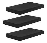 WOLTU Étagère Murale, Étagère Suspendue, Étagère Flottante en MDF, Lot de 3, Noir, pour Salon, Cuisine, Chambre, Salle de Bain etc RG9372sz-3