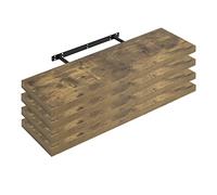 WOLTU Étagère Murale, Étagère Suspendue, Étagère Flottante en MDF, Lot de 4, pour Salon, Cuisine, Chambre, Salle de Bain etc RG9318hov-4