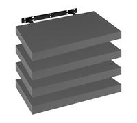 WOLTU Étagère Murale, Étagère Suspendue, Étagère Flottante en MDF, Lot de 4, pour Salon, Cuisine, Chambre, Salle de Bain etc RG9372dgr-4