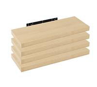 WOLTU Étagère Murale, Étagère Suspendue, Étagère Flottante en MDF, Lot de 4, pour Salon, Cuisine, Chambre, Salle de Bain etc RG9317kei-4
