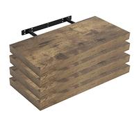 WOLTU Étagère Murale, Étagère Suspendue, Étagère Flottante en MDF, Lot de 4, pour Salon, Cuisine, Chambre, Salle de Bain etc RG9319hov-4