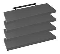 WOLTU Étagère Murale, Étagère Suspendue, Étagère Flottante en MDF, Lot de 4, pour Salon, Cuisine, Chambre, Salle de Bain etc RG9369dgr-4