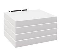 WOLTU Étagère Murale, Étagère Suspendue, Étagère Murale Flottante en MDF, Lot de 4, Blanc, pour Salon, Cuisine, Chambre, Salle de Bain etc RG9365ws-4