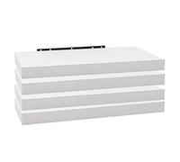 WOLTU Étagère Murale, Étagère Suspendue, Étagère Murale Flottante en MDF, Lot de 4, Blanc, pour Salon, Cuisine, Chambre, Salle de Bain etc RG9368ws-4