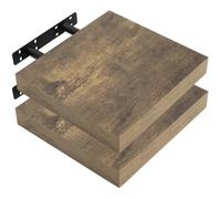 WOLTU Étagère Murale Lot de 2, Étagère Suspendue, Étagère Flottante de CD DVD, 30x23x3.8cm Marron Rustique, RG9371hov-2