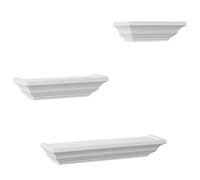WOLTU Étagère Murale Lot de 3 en Bois étagère Baroque Style,Blanc RG9295ws