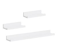 WOLTU Lot de 3 Étagère Murale Blanche, Étagère Flottante, Étagère Suspendue, Étagère de Rangement en MDF pour Salon, Cuisine, Chambre, Bureau, RG9491ws