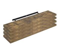 WOLTU Étagère Murale Lot de 4, Étagère Suspendue, Étagère Flottante de CD DVD, 110x23x3.8cm Marron Rustique, RG9316hov-4