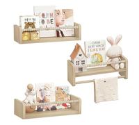 WOLTU Étagère Murale pour Enfant, Lot de 3, Étagère Livre Enfant