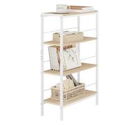 WOLTU Étagère Rangement, Étagère Étroite à 4 Niveaux, en MDF avec Cadre Métallique, Chêne Clair+Blanc, L50xP20xH78cm, RGB52whe