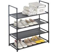 WOLTU Etagères à chaussures 4 couches, Range-chaussures pour 12 paires de chaussures,Meuble à chaussures 60x28x71cm environ, Noir