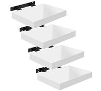 WOLTU Étagères Murales,Tablette Murale de Lot de 4, Étagère Flottante, Étagère à Livres, CD DVD, Panneau de Bois, 30x22,9x3,8cm, Blanc, RG9489ws-4
