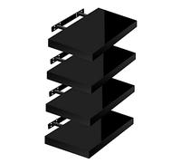 WOLTU Étagères Murales,Tablette Murale de Lot de 4, Étagère Flottante, Étagère à Livres, CD DVD, Panneau de Bois, 40x22,9x3,8cm, Noir, RG9476sz-4