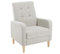 WOLTU Fauteil Salon, Fauteuil Relax à Dossier Haut, Chaise, Gris Clair