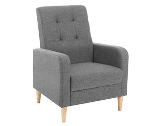 WOLTU Fauteil Salon, Fauteuil Relax à Dossier Haut, Chaise, Gris Foncé