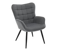 WOLTU Fauteuil à Oreilles, Relax Moderne, Salon Rembourré, Gris Foncé