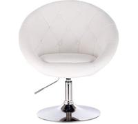 WOLTU Fauteuil de bar en similicuir,Tabouret de bar avec accoudoir,Chaise de loisir rotatif,hauteur réglable,Blanc
