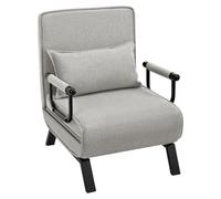 WOLTU Fauteuil Lit 1 Place Convertible, Canapé Lit, 184 x 60 cm, Gris Clair | Convertible 3 en 1, avec Dossier Réglable en 5 Positions, Fauteuil Salon, Oreiller Amovible, Siège Rembourré