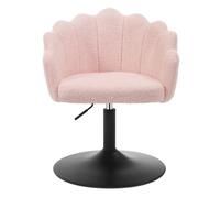 WOLTU Fauteuil Maquillage Tissu Bou ossier Pétale Hauteur réglable - chaise pivotant - Pour Bureau/chambre - Rose Clair