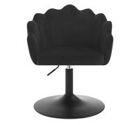 WOLTU Fauteuil Maquillage Velours - Dossier Pétale Hauteur réglable - Tabouret pivotant - Pour Bureau/chambre - Noir