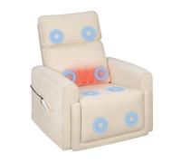WOLTU Fauteuil Relax de Massage Électrique, de Chauffage Inclinable, Beige