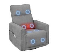 WOLTU Fauteuil Relax de Massage Électrique, de Chauffage Inclinable, Gris
