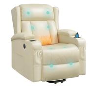 WOLTU Fauteuil Relax Électrique, Fauteuil Massant, PU, Beige