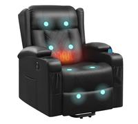 WOLTU Fauteuil Relax Électrique, Fauteuil Massant, PU, Noir