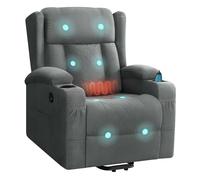 WOLTU Fauteuil Relax Électrique, Fauteuil Massant, Tissu Éponge, Gris
