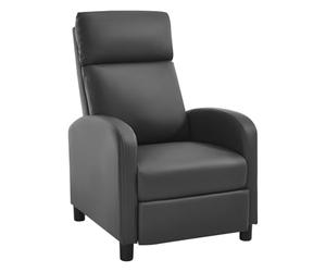 WOLTU Fauteuil Relax, Fauteuil Inclinable, Canapé 1 Place, Dossier et Repose-Pieds Réglables, Appui-tête, Assise Rembourrée, PU, Gris, SKS57gr