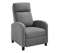 WOLTU Fauteuil Relax, Fauteuil Inclinable, Canapé 1 Place, Dossier et Repose-Pieds Réglables, Appui-tête, Assise Rembourrée, Lin, Gris Foncé, SKS58dgr