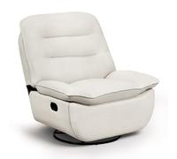 WOLTU Fauteuil Relax, Fauteuil Inclinable, Pivotant à 360°, Fonction de Bascule, Repose-Pieds Pliable, Siège Rembourré de 95 cm de Large, Tissu Aspect Lin, Rangement Latéral, Beige