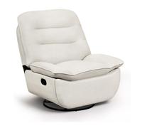 WOLTU Fauteuil Relax, Fauteuil Inclinable, Pivotant à 360°, Fonction de Bascule, Repose-Pieds Pliable, Siège Rembourré de 95 cm de Large, Tissu Aspect Lin, Rangement Latéral, Beige