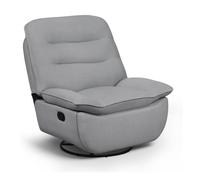 WOLTU Fauteuil Relax, Fauteuil Inclinable, Pivotant à 360°, Fonction de Bascule, Repose-Pieds Pliable, Siège Rembourré de 95 cm de Large, Tissu Aspect Lin, Rangement Latéral, Gris foncé