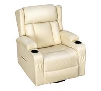 WOLTU Fauteuil Relax Pivotant à 360°, inclinable, Bascule, PU, Beige