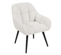 WOLTU Fauteuil Salon, Chaise Pieds Métalliques, Crème