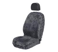 WOLTU Housse de Siège de Voiture Universelle, Couverture de Siège de Voiture, en Peau d'agneau, Épaisseur 1,8cm, Gris Foncé