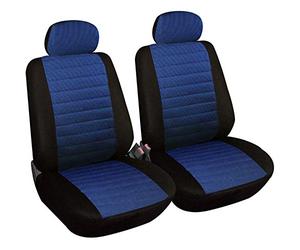 WOLTU Housse de siège Noir Bleu Universelle Fait de Polyester,2 pièces