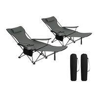 WOLTU Lot de 2 Chaises de Camping Portable, Chaise Pliante pour Camping, avec Sac de Transport, Gris