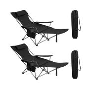 WOLTU Lot de 2 Chaises de Camping Portable, Chaise Pliante pour Camping, avec Sac de Transport, Noir