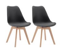WOLTU Lot de 2 Chaises de Salle à Manger avec Siège Rembourré, Chaise de Salon Scandinave sur Pieds en Bois Massif, Gris, BH29gr-2