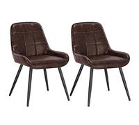 WOLTU Lot de 2 Chaises de Salle à Manger, Chaises Relaxantes en Simili Cuir, pour Salon, Salle de séjour, Cuisine, Chambre, Marron Foncé, BH332dbr-2