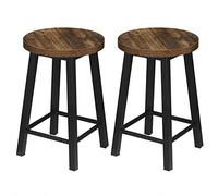 WOLTU Lot de 2 Chaises de Salle à Manger Industrielle, Tabourets de Cuisine en Métal et Aggloméré, Chêne Vintage, BH297hov-2