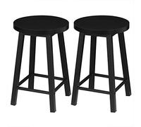 WOLTU Lot de 2 Chaises de Salle à Manger Industrielle, Tabourets de Cuisine en Métal et Aggloméré, Noir, BH297sz-2