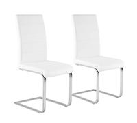 WOLTU Lot de 2 Chaises de Salle à Manger,Similicuir,Blanc