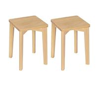 WOLTU Tabouret en Bois Massif, Chaise de Cuisine et Salle à Manger, Siège Carré Rectangulaire, Hauteur 44,5cm, BH344ei-2
